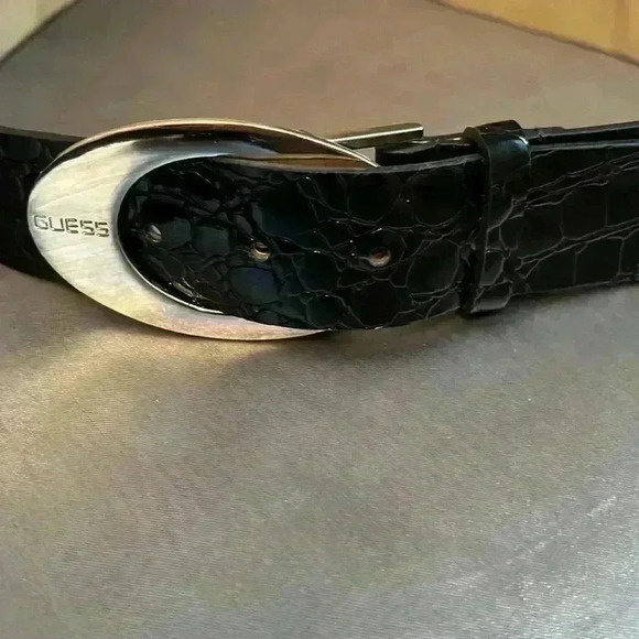 Guess Black Embossed  Belt - Picture 3 of 14